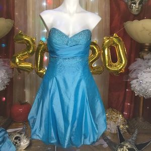 *ASPEED BABY BLUE /BEADS  WITH SCARF DRESS SZ M